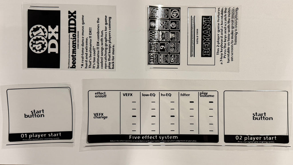 VEFX + control panel transfer stickers (Dry rub-on)